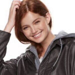 Men's | women’s Black Jacket with Gray Hoodie Size XL / more like large